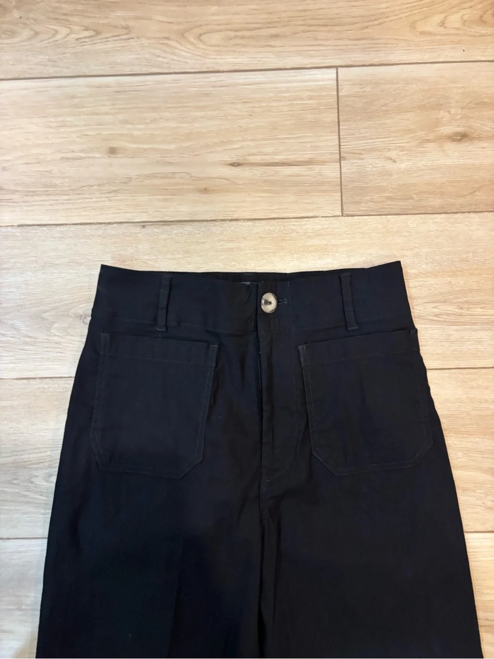 Maeve Colette Crop black size 27 viscose linen cotton blend - Picture 2 of 10